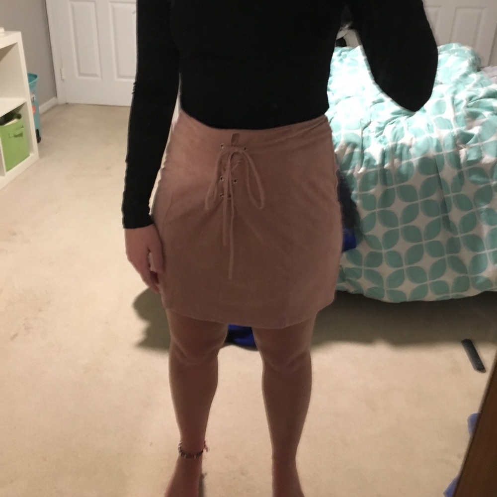 Faux suede skirt